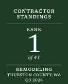 Contractor Standings — Rank 1 of 41, Remodeling, Thurston County, WA, Q3 2026